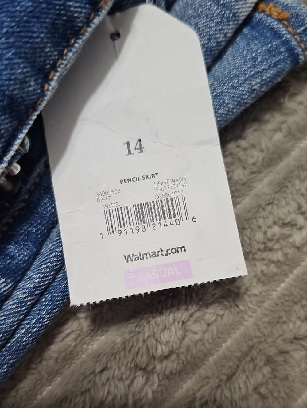 Faded Glory Light Blue Denim Skirt 14 - SK1 - Picture 8 of 9
